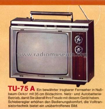 Tragbarer S/W Fernseher TU-75A; Hitachi Ltd.; Tokyo (ID = 494525) Fernseh-E