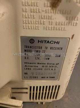 Transistor TV Receiver TWU-72; Hitachi Ltd.; Tokyo (ID = 2825236) Television