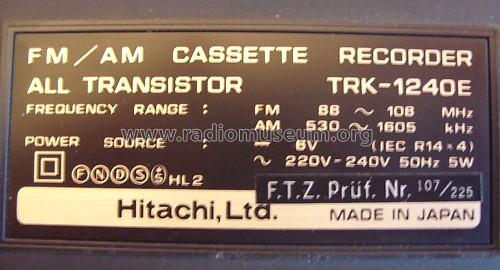 TRK-1240 E; Hitachi Ltd.; Tokyo (ID = 950424) Radio