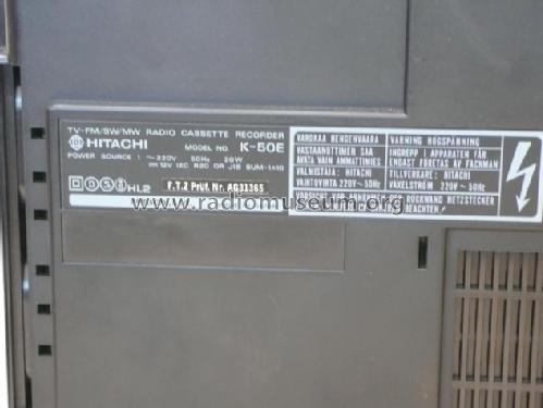 TV Radio Cassette Recorder K-50E; Hitachi Ltd.; Tokyo (ID = 1655675) TV-Radio