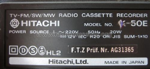 TV Radio Cassette Recorder K-50E; Hitachi Ltd.; Tokyo (ID = 649411) TV Radio