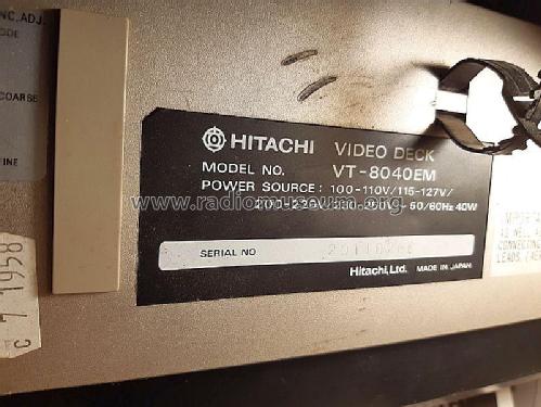 Multi System Video Recorder Deck VT-8040EM; Hitachi Ltd.; Tokyo (ID = 2551247) Sonido-V