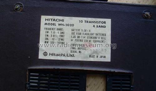 WH-1020; Hitachi Ltd.; Tokyo (ID = 1392187) Radio