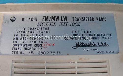 XH-1002; Hitachi Ltd.; Tokyo (ID = 1451754) Radio