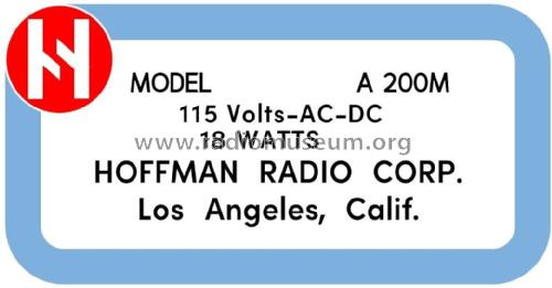 A200 Ch= 103; Hoffman Radio Corp.; (ID = 2932348) Radio