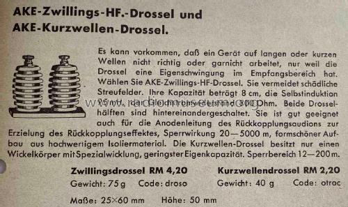 AKE-Zwillings-HF-Drossel ; Hofmann & Co., AKE; (ID = 3014989) Radio part