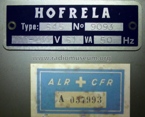 645; Hofrela, (ID = 1564983) Radio