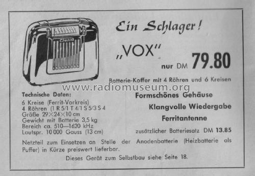 Koffersuper Vox; Holzinger & Co. GmbH (ID = 2329513) Radio