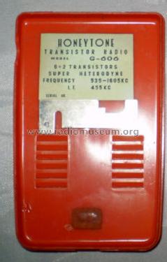 Transistor Six G-606; Honeytone Honey Tone (ID = 1567902) Radio