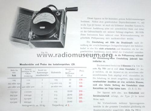 Isolationsprüfer J2V; Horn, Dr. Theodor; (ID = 1496221) Equipment