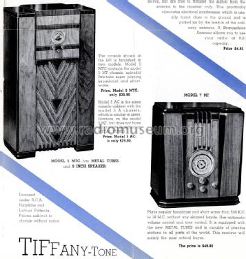 Tiffany Tone 5 AC ; Horn Radio Mfg. Co., (ID = 1718605) Radio