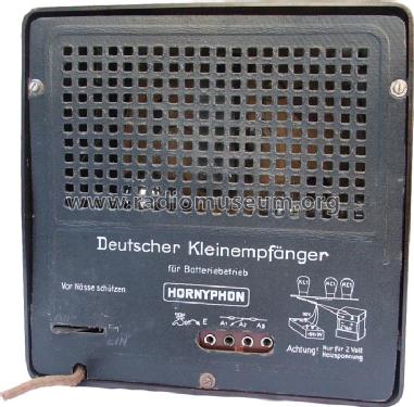 Deutscher Kleinempfänger 1938 für Batteriebetrieb DKE-38B ; Horny Hornyphon; (ID = 343988) Radio