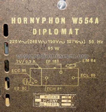Diplomat W554A /00 /70; Horny Hornyphon; (ID = 674283) Radio