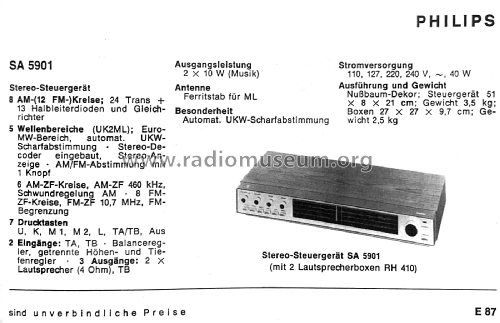 Stereo-Steuergerät SA5901; Philips Radios - (ID = 2425952) Radio