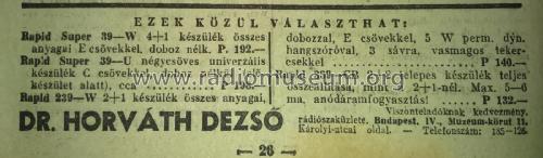 239W; Horváth, Dr., Dezső, (ID = 2495464) Bausatz