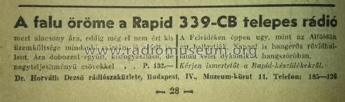 Rapid 339CB; Horváth, Dr., Dezső, (ID = 2485652) Radio