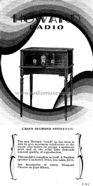Green Diamond Spinet 175 Ch = Green Diamond Chassis; Howard Radio Company (ID = 1143547) Radio