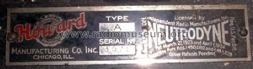 Type A ; Howard Radio Company (ID = 93218) Radio