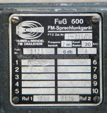 FM-Sprechfunkgerät FuG 600; Huber u. Brendel (ID = 1142845) Commercial TRX