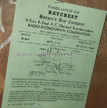 Baycrest B-659 ; Hudson's Bay Company (ID = 2616952) Radio
