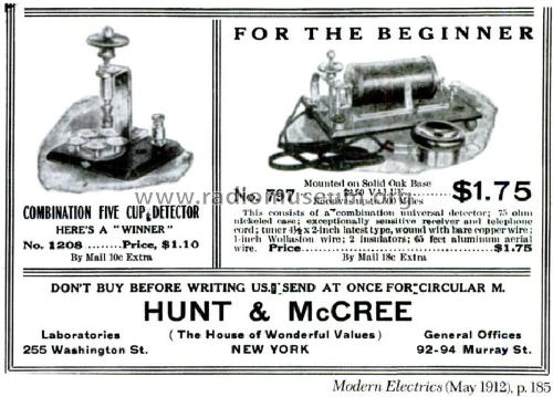 Crystal Set No. 797; Hunt & McCree M'Cree (ID = 1709117) Cristallo