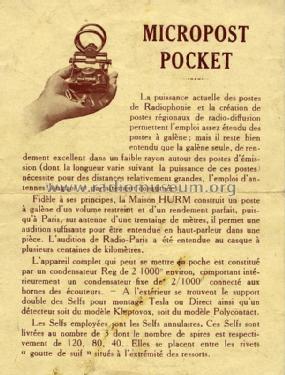 Micropost Pocket ; Hurm, Horace, Hurm (ID = 2595700) Cristallo