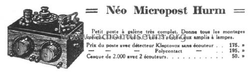 Néo-Micropost ; Hurm, Horace, Hurm (ID = 2600005) Galène