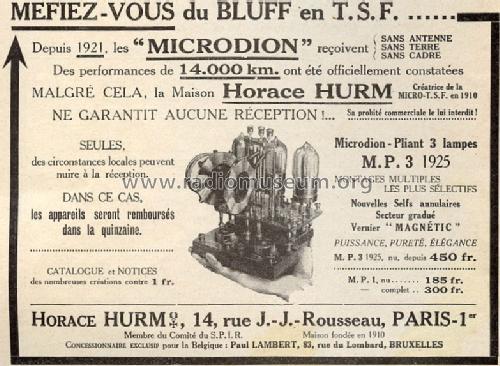 Microdion-Pliant M.P.3; Hurm, Horace, Hurm (ID = 757801) Radio