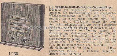 E0103W; Huth, Signalbau AG, (ID = 1398341) Radio