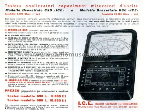 Multimeter 630; ICE, I.C.E.; Milano (ID = 706546) Equipment