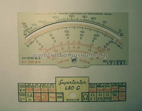 Supertester 680G; ICE, I.C.E.; Milano (ID = 1269300) Ausrüstung