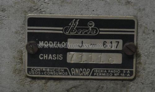 J-617; Iberia Radio SA; (ID = 1944834) Radio