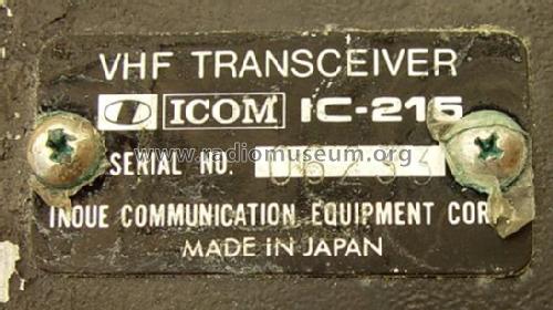 IC-215; Icom, Inoue (ID = 2223536) Amat TRX