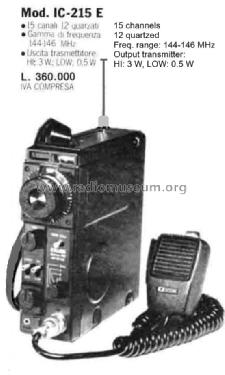 IC-215E; Icom, Inoue (ID = 3140427) Amat TRX