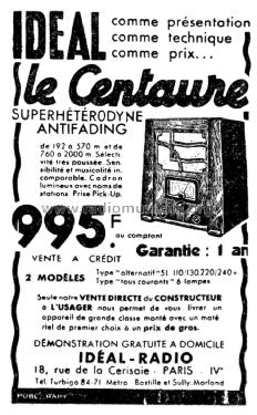 Le Centaure ; Idéal-Radio; Paris (ID = 2073453) Radio