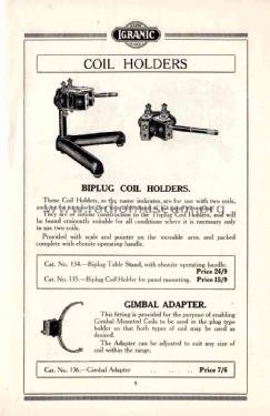 Biplug Coil Holders ; Igranic Electric Co. (ID = 1772611) Radio part