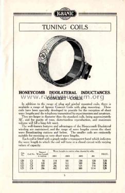 Honeycomb Duolateral Inductances, Concert Coils ; Igranic Electric Co. (ID = 1772605) Radio part