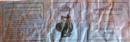 Low Tension Battery Potentiometer 300Ω; Igranic Electric Co. (ID = 2477427) Radio part