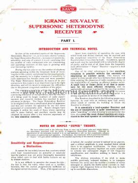 Supersonic Heterodyne ; Igranic Electric Co. (ID = 1765544) Radio