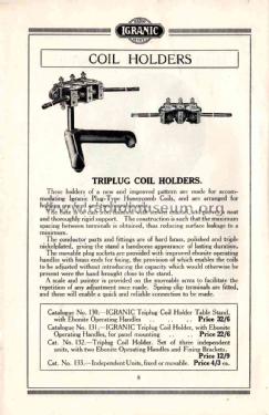 Triplug Coil Holders ; Igranic Electric Co. (ID = 1772610) Radio part