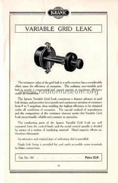 Variable Grid Leak ; Igranic Electric Co. (ID = 1772603) Radio part