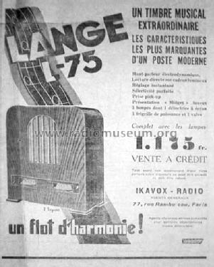 LANGE 75 ; Ikavox-Radio voir (ID = 1476600) Radio