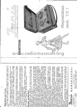 Magnetofono TK1; Incis, Fratelli (ID = 2996570) Enrég.-R