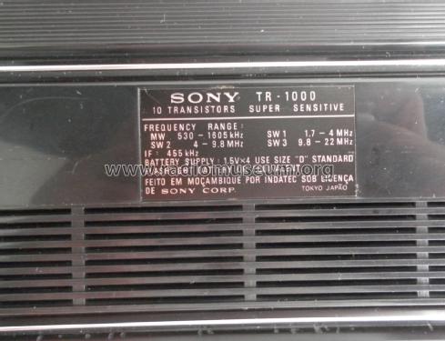 Sony TR-1000 ; INDATEC - Industrias (ID = 2354829) Radio