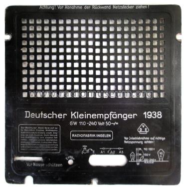 Deutscher Kleinempfänger 1938 DKE 38; Ingelen, (ID = 2386809) Radio