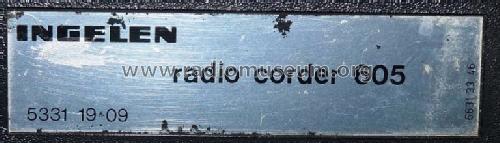 Radio-Corder 605; Ingelen, (ID = 700375) Radio