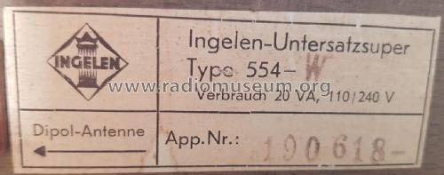 UKW-Untersatzsuper 554W; Ingelen, (ID = 2984559) Radio