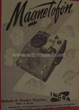 Magnetófono AM-53; Ingra; Barcelona (ID = 982826) Ton-Bild