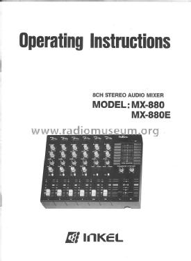8 Ch Stereo Mixer MX-880E; Inkel, Dong Won (ID = 1628286) Ampl/Mixer