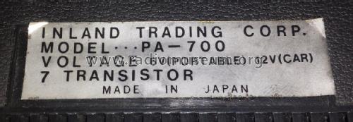 Solid State - All Transistor PA-700; Inland Dynatronics, (ID = 1806925) Radio